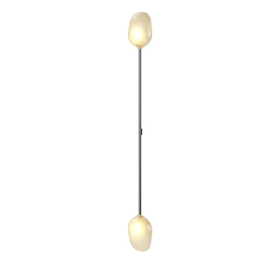 Modern Wall Lamp With Double Globe Shades And Metal Rod Design 3d model