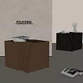 Modern poliform Side Table Solid Wood Side Table Small Coffee Table Book Ornaments Table Lamp 3d model