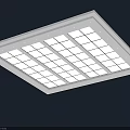 Modern Ceiling Design With White Grid Pattern And Sleek Recessed Lighting Panels 3d model