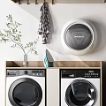 Modern Bathroom Cabinet Rack With Washer Dryer Units Storage Shelves And Towels
