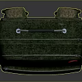 Green Woven Texture Suitcase With Black Handle And Red Accent Details