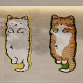 Cute Cat Shaped Decorative Rugs Standing Pose With Different Colors For Home Floor Decoration