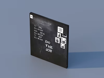 Black Decorative Wall Hanging With Do The Job Text And Icon Design 3d model