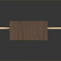 Wooden Equipment Platform With Long Slatted Design And Red Components On Dark Surface