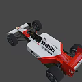 White And Red Formula Race Car With Shell Honda Logos And Number Two 3d model