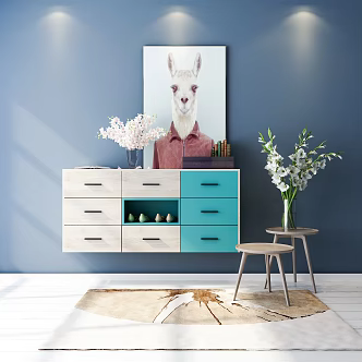 Nordic Hanging Cabinet Decorative Cabinet Entrance Cabinet Entrance 3d model
