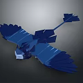 Blue Origami Bird With Spread Wings White Head And Arrow Shaped Tail