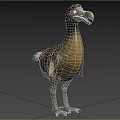 Interesting Duck Billed Reptile Standing On Green Grass With Trees In Natural Habitat