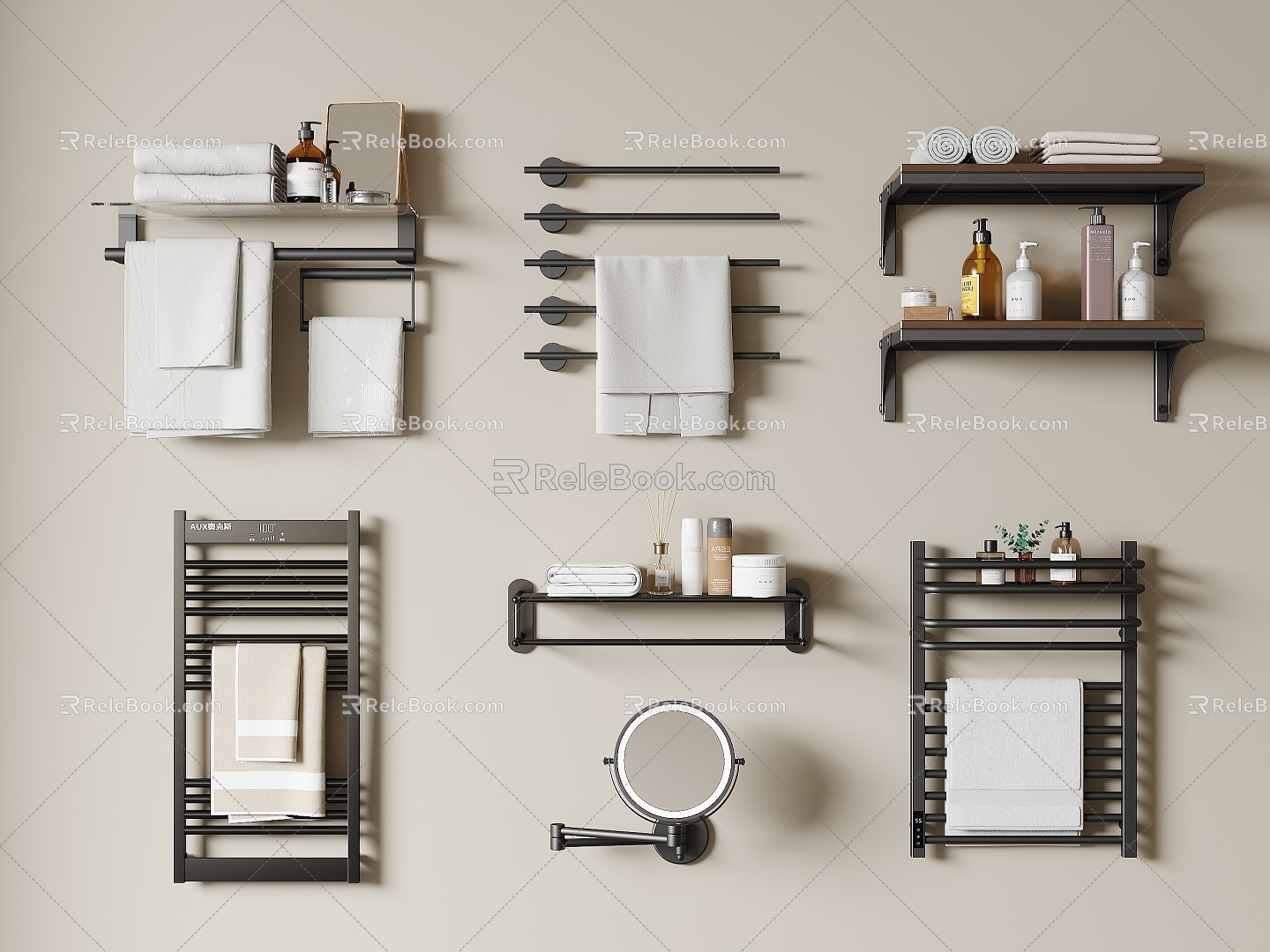 Towel Rack Electric Heating Towel Rack Toiletries Mirror Towel model