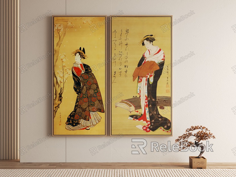 Japanese Decorative Painting Ukiyo-e Hanging Painting model