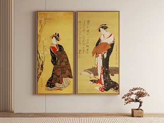 Japanese Decorative Painting Ukiyo-e Hanging Painting 3d model