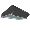 Modern Black Square Ceiling Light With Blue LED Panel And Sleek Frame 3d model
