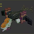 Futuristic Cosmic Spacecraft Design With Dark Body Wings Cylindrical Engines And Transparent Orange White Cockpit