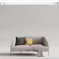 Modern double sofa 3d model