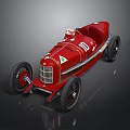 Red Vintage Race Car With Classic Design Number 10 And Streamlined Body