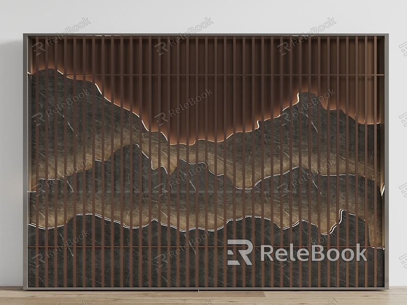 New Chinese background wall Grille background wall model