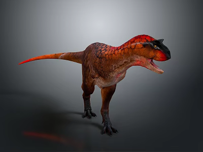 Vibrant Tyrannosaurus Rex Dinosaur Character With Open Mouth And 3D Rendering On Gray Background 3d model