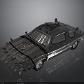 Modified Battle Style Car With Metal Spikes And Decorative Armor Plates