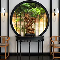New Chinese-style Duan Jing Table Chair 3d model