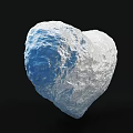 White Heart Shaped Object With Textured Surface On Black Background 3d model