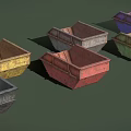 Waste container dustbin trash can tin bin iron bucket 3d model