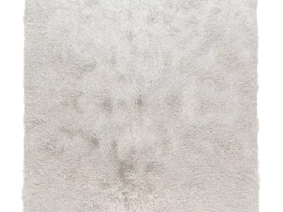 Light Gray Plush Soft Fluffy Square Carpet For Living Room Decor 3d model