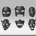 Various Black Spooky Masks Collection With Different Unique Designs And Styles