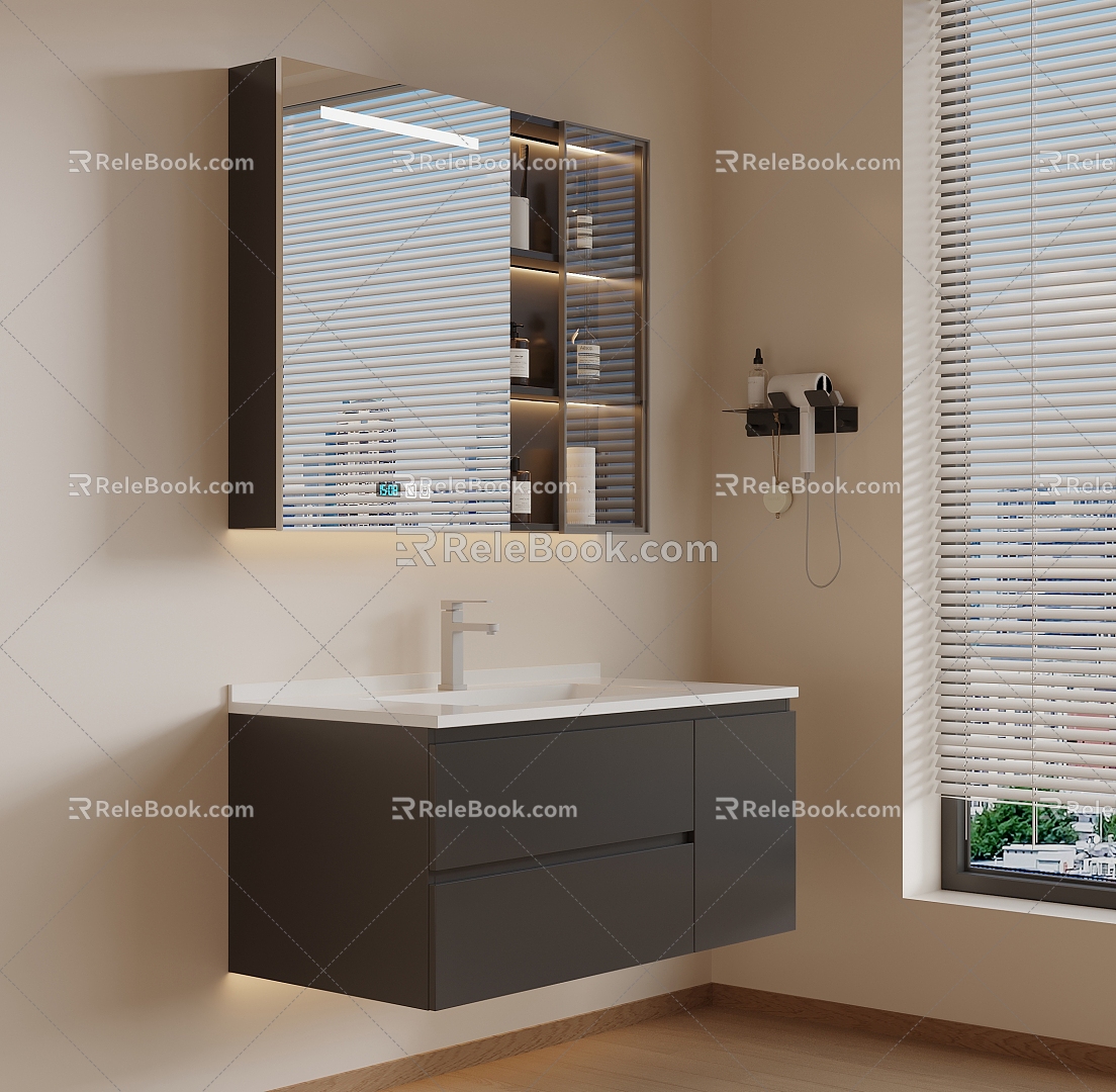 Modern Bathroom Cabinet Wash Basin model