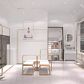 Modern Beauty Salon Interior With Stylish Furniture Display Shelves Green Plants And Treatment Tables