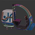 Blue and White Modern Taxi Motorcycle With Transparent Canopy Black Seat And Alen Taxi Logo