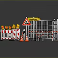 Construction Safety Equipment Including Detour Signs Barriers Traffic Cones And Fencing