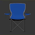 Blue Portable Folding Leisure Chair With Metal Frame For Outdoor Activities