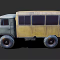 Vintage Green And Yellow Truck With Large Tires And Rustic Exterior Design