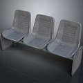 Durable Three Seater Metal Bench With Slatted Design For Public Areas