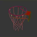 Basketball Hoop With Red Rim White Net And Red Backboard Design