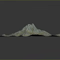 Scenic Landscape Terrain Model With Blue Green Beige Colors And Mountain Valley Patterns