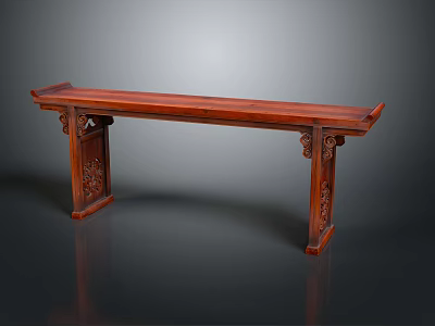 Elegant Mahogany Console Table With Intricate Carved Legs And Classic Design 3d model