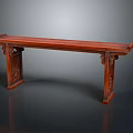 Elegant Mahogany Console Table With Intricate Carved Legs And Classic Design