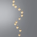 Modern Crystal Ball Hanging Chandelier With Multiple Lights For Interior Decoration 3d model