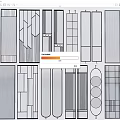 Modern Interior Partition Designs With Various Glass Patterns And Geometric Styles 3d model