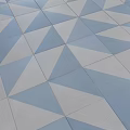 Modern Blue and Gray Triangular Pattern Floor Tiles for Interior Spaces 3d model
