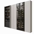 Modern Wine Cabinet With Glass Door And Multiple Wine Bottle Storage Racks
