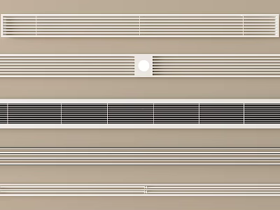 Different Air Conditioner Vent Designs With Grille Patterns And Color Options 3d model