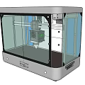 Modern Office Appliance 3D Printer With Transparent Enclosure And Internal Components 3d model