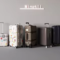 Minotli Assorted Wheeled Suitcases With Sticker Covered Patterned And Solid Colors