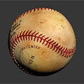 Autographed Baseball Sports Equipment With Red Stitching And Handwritten Signatures