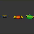 Wood Stone Crafted Colorful Gemstone Ornaments With Golden Base And Reflections
