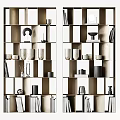Modern Bookshelf Decorative Rack Ornaments 3d model