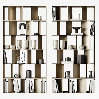 Modern Bookshelf Decorative Rack Ornaments 3d model