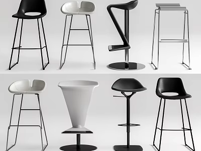 Modern Bar Stools With Diverse Designs And Styles For Home And Commercial Use 3d model